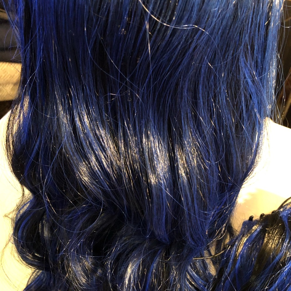Black to Blue Synthetic Wig - Picture 15 of 16